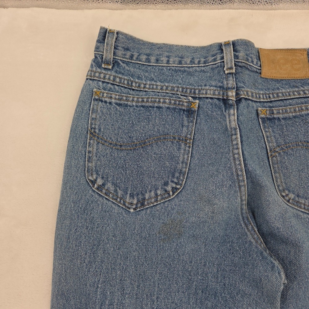 VTG Lee Mens Straight Leg Jeans 33x36 Fits 32x35 Blue Union Made USA 205-5591 - Picture 16 of 16